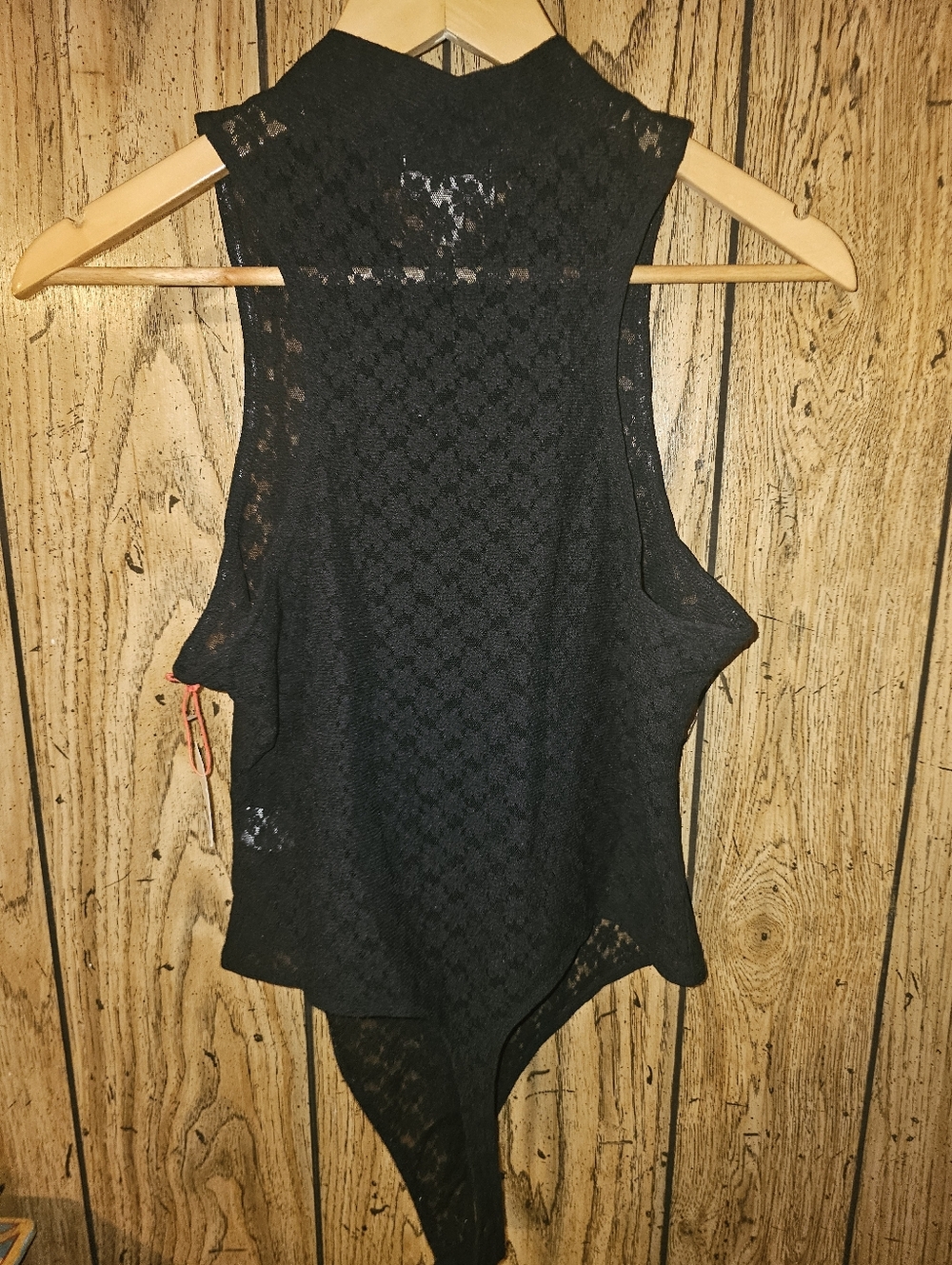 NWT OPEN EDIT X REVOLVE Black Lace Mockneck Sleeveless Bodysuit - Large - Picture 4 of 7